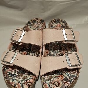 Birkenstock Blush Sandals with Floral Insole